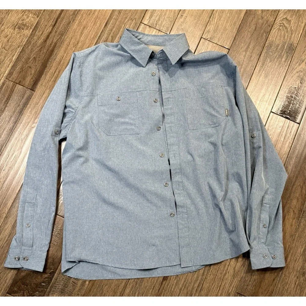 Eddie Bauer Men's Long Sleeve Blue Shirt Size XL Pre Owned
